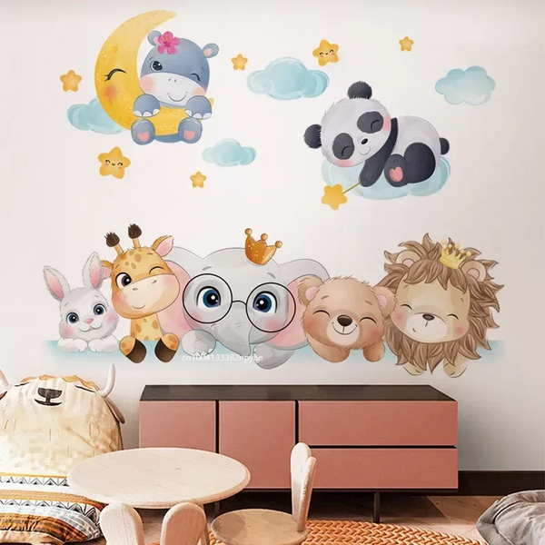 Cute Bear Star Cloud Wall Stickers Kids Rooms Baby Decoration Wall Decals & Stickers