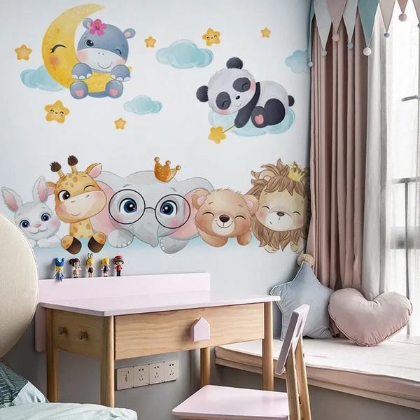 Cute Bear Star Cloud Wall Stickers Kids Rooms Baby Decoration Wall Decals & Stickers