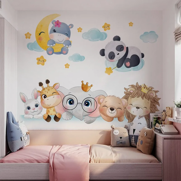 Cute Bear Star Cloud Wall Stickers Kids Rooms Baby Decoration Wall Decals & Stickers