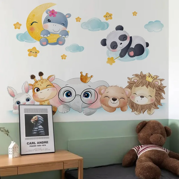 Cute Bear Star Cloud Wall Stickers Kids Rooms Baby Decoration Wall Decals & Stickers