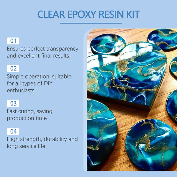 Clear Epoxy Resin Kit High Transparent Yellowing Resistance Diy Material Handmade Products Set Crafting Tools