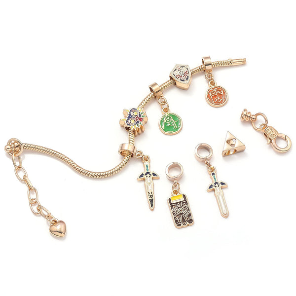 Legend Of Zelda Breath The Wild Bracelet Shika Stone Glasses Link Shield Master Sword Cartoon Diy Bracelets