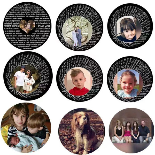 Waterdrop Shaped Fashion Projection Necklace With 100 Languages. I Love You. Color Photos Customized Lover Accessories Necklaces & Pendants