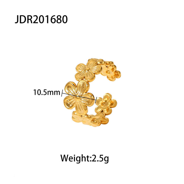 And American Fashion Ins Style Flower Ring Open Rings