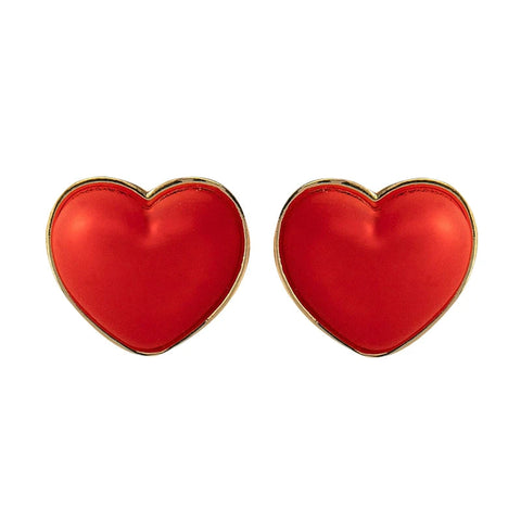 Veile Studios 3D Red Heart Shaped Love Personalized Jewelry For Special Occasions Earrings