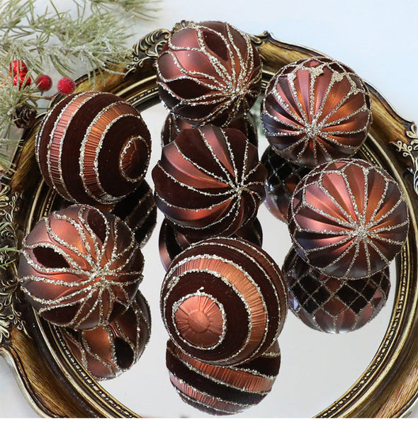 Hand Painted Christmas Ball Decorations 8Cm/12Pcs Matte Balls Tree Ornaments Seasonal Decorations