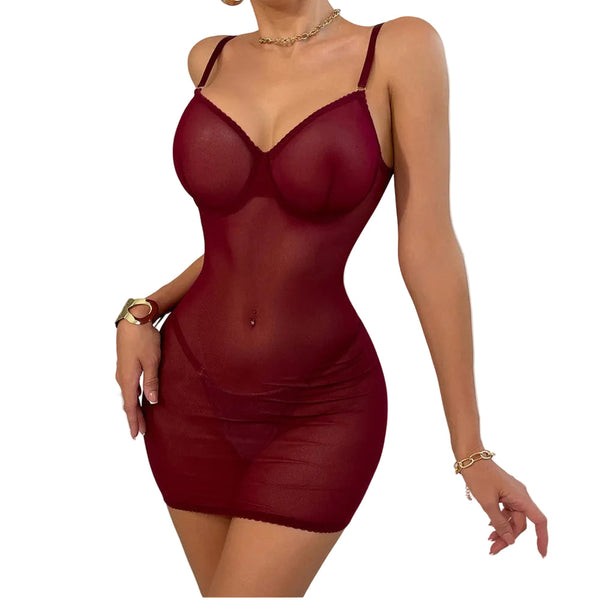 Lace  Romper With Gathering Straps Transparent Backless Lingerie Hollow Shapewear