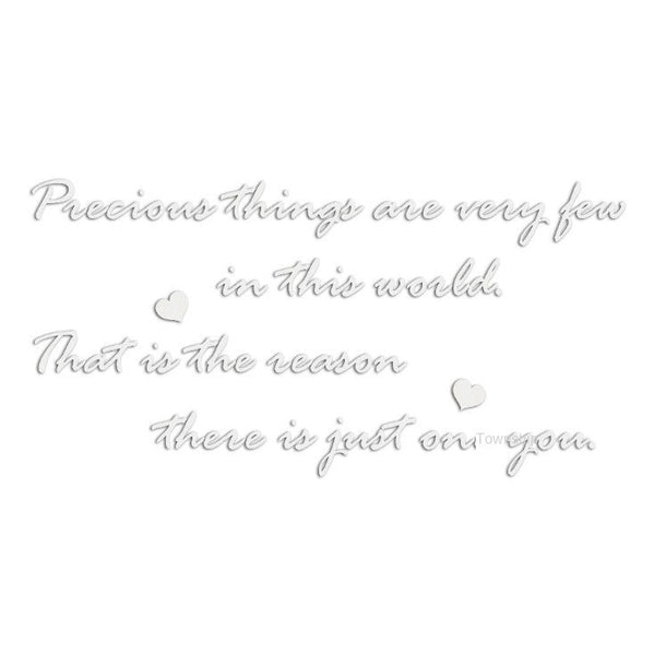 Precious English Letter Acrylic Mirror Surface Sticker Literary Sentence Background Wall Decoration Self Adhesive 3D Wall Decals & Stickers