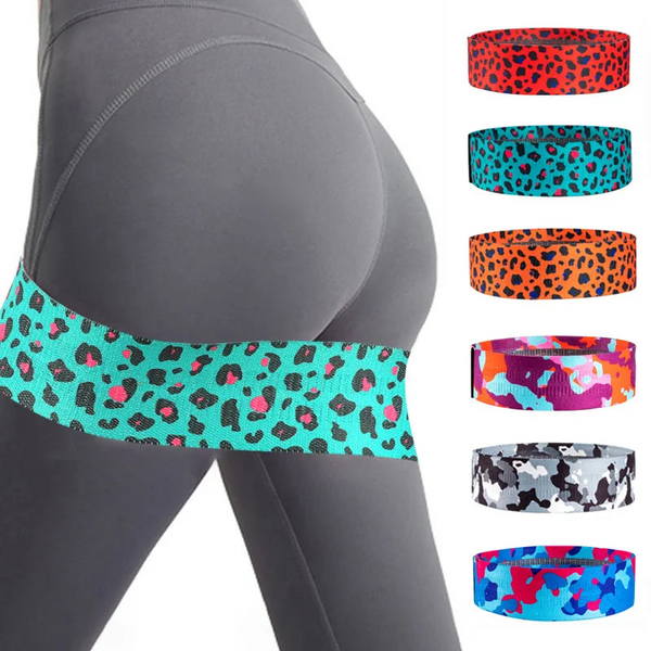 Green Leopard Print Fitness Resistance Bands Hip Lifting Set Handy Accesorios Para Yoga Pilates Home Gym Equipment Resistance Trainers