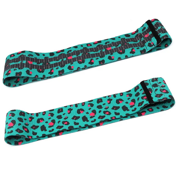 Green Leopard Print Fitness Resistance Bands Hip Lifting Set Handy Accesorios Para Yoga Pilates Home Gym Equipment Resistance Trainers