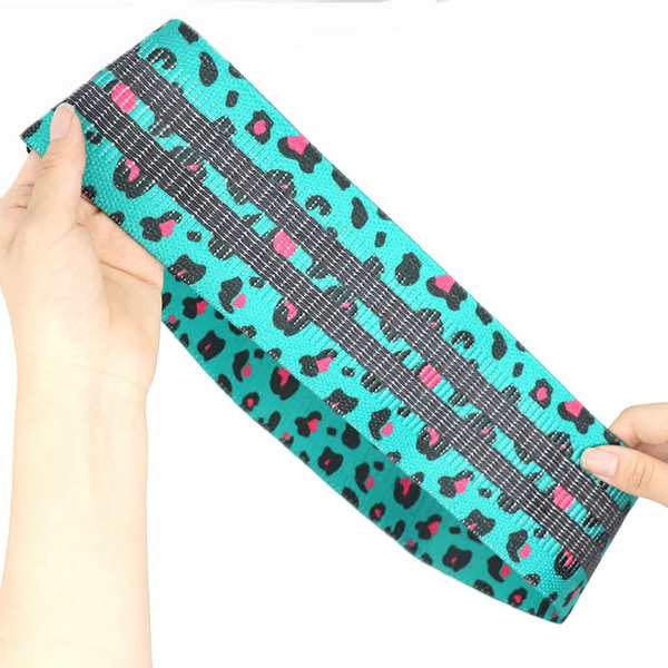 Green Leopard Print Fitness Resistance Bands Hip Lifting Set Handy Accesorios Para Yoga Pilates Home Gym Equipment Resistance Trainers
