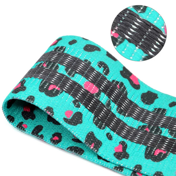 Green Leopard Print Fitness Resistance Bands Hip Lifting Set Handy Accesorios Para Yoga Pilates Home Gym Equipment Resistance Trainers