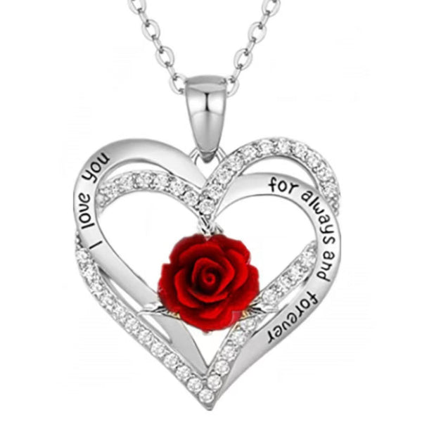 Veile Studios Er Heart Shaped Pendant With Roses American Necklace Necklaces & Pendants