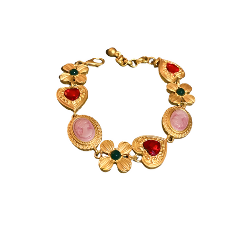 Copper Inlaid Rhinestone Vintage Bracelet Bracelets