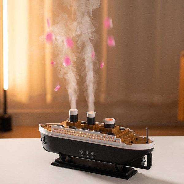 Simulated Ship Smoke Ring Machine Desktop Creative Volcano Spray Jellyfish Cruise Fragrance Humidifier Aromatherapy