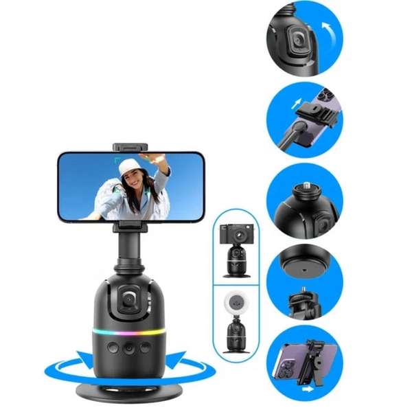 P03 Ai Smart Gimbal 360 Auto Face Tracking All In One Rotation For Smartphone Video Vlog Stabilizer Phone Holder Stabilizers