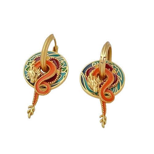 Veile Studios Style Palace Dragon Shaped For Women In Copper Material Earrings