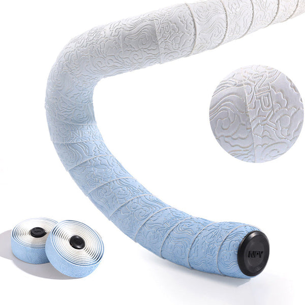 Road Bike Handlebar Tape: Double Pinyin Cloud Pattern Gradient Color Comfortable Shock Absorbing Breathable Handlebar Grips Tape & Pads