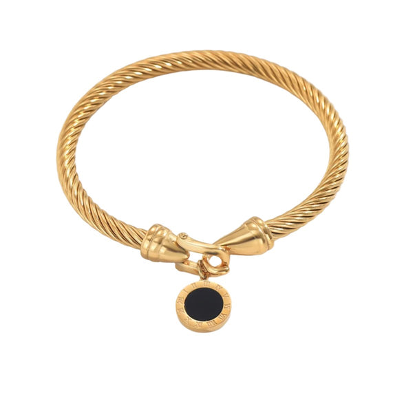 Veile Studios Versatile Roman Numeral Pendant Fried Dough Twists Multicolour Stainless Steel Bracelet Bracelets