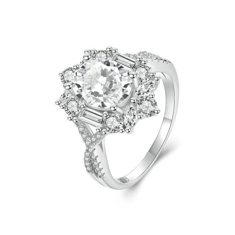 Veile Studios Silver Charm Two Carat Moissanite Diamond Ring Pure Proposal Rings