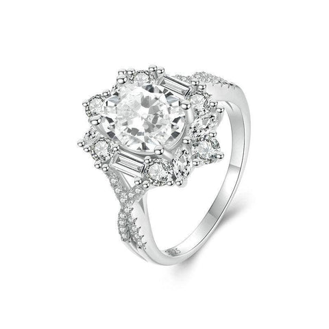 Veile Studios Silver Charm Two Carat Moissanite Diamond Ring Pure Proposal Rings