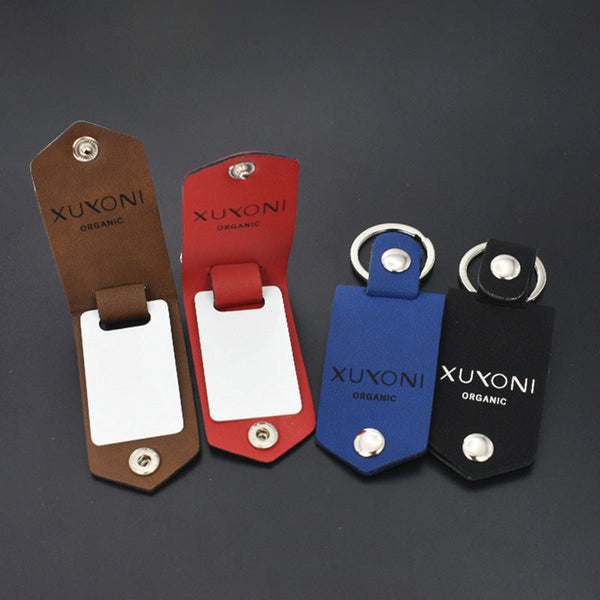 Blank Heat Transfer Leather Detachable Keychain Laser Multifunctional Diy Overprint Photo Keyrings
