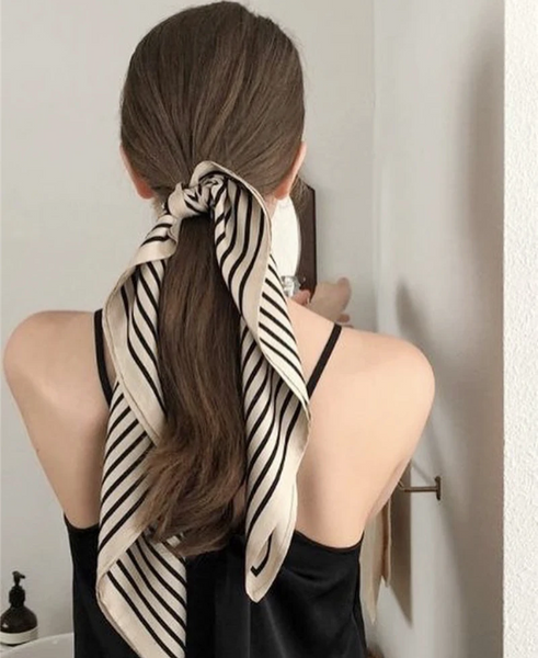 Retro Sunscreen Small Silk Scarf 70X70cm Beige Chiffon Hijab Scarves & Wraps