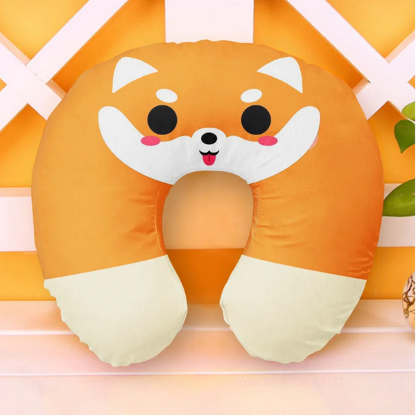 Cute Cartoon Ins Style Travel Neck Pillow U Shaped Panda Rainbow Cloud Fruit Inflatable Cushion For Kids Adults Family Friends Baby Travel Pillows