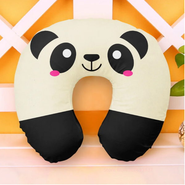 Cute Cartoon Ins Style Travel Neck Pillow U Shaped Panda Rainbow Cloud Fruit Inflatable Cushion For Kids Adults Family Friends Baby Travel Pillows