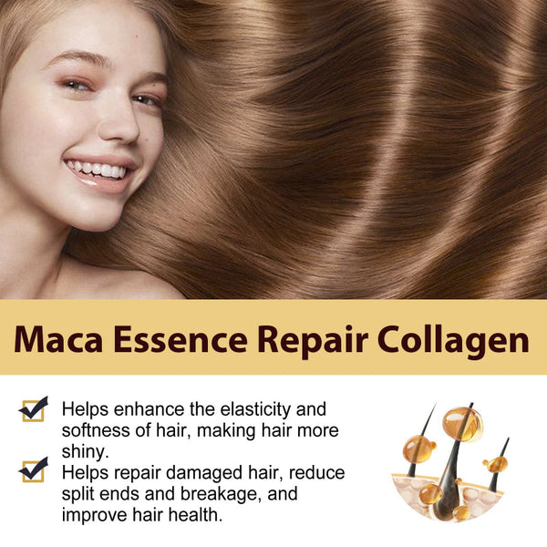 Maca Essence Repair Collagen, Repair Damaged Hair Reduces Split Ends Deep Clean Smooth And Shiny Sets & Kits