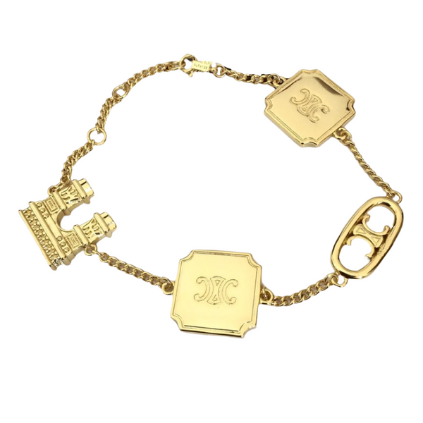 Veile Studios Triumphal Arch Embossed Brand High Grade Thick Chain Necklace Bracelet Bracelets