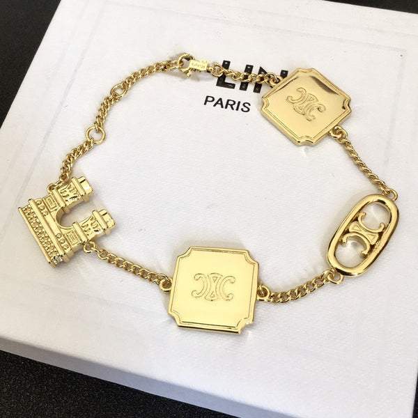 Triumphal Arch Embossed Brand High Grade Vintage Thick Chain Necklace Bracelet Bracelets