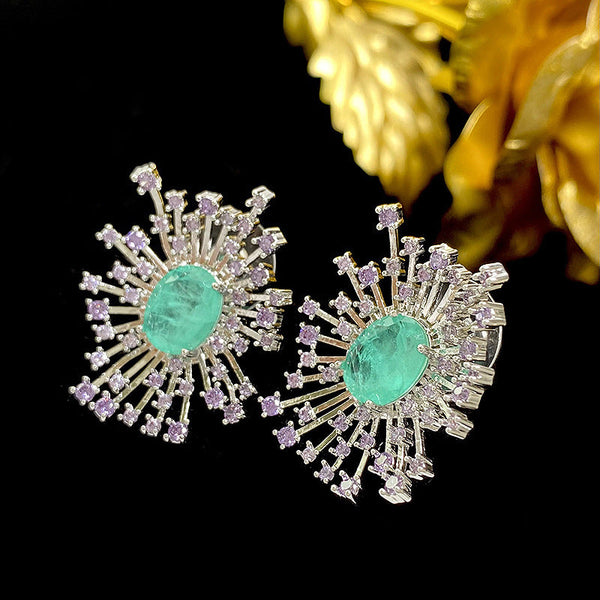 Veile Studios Fireworks Sparkling Hollow Zircon Copper For Various Occasions Earrings