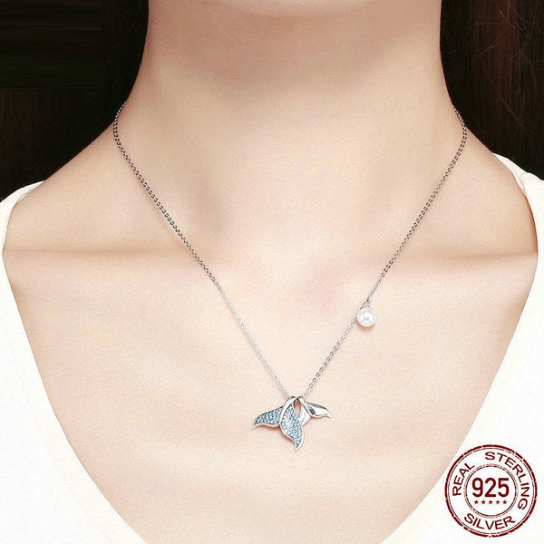 925 Mermaid Tears Zircon Bead Silver Necklace For Women Necklaces & Pendants