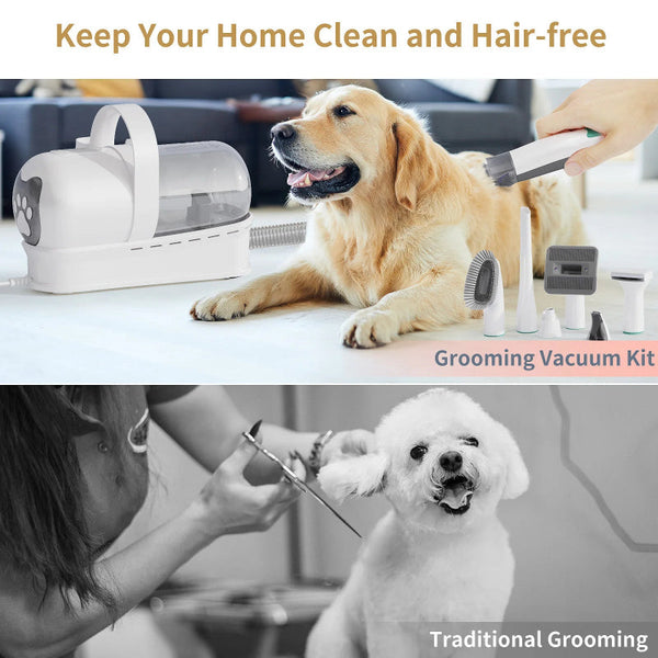 7 In 1 Pet Grooming Vacuum Kit Dog Clippers Hair Remover With Power Large Suction & Low Noise Kits Dog Grooming