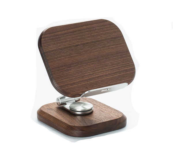 Walnut Wood Tablet Stand, Desktop Office Gaming Chicken Eating Adjustable Rotating Fixed Phone Stand, Wooden Mounts Stands & Holders