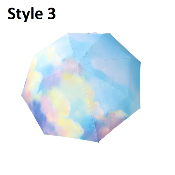 Colorful Gradient Mini Umbrella 8 Ribs Luxury Women Anti Uv Parasol 5 Folding Fashion Sunscreen Small Manual Umbrellas