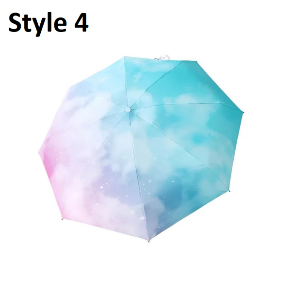 Colorful Gradient Mini Umbrella 8 Ribs Luxury Women Anti Uv Parasol 5 Folding Fashion Sunscreen Small Manual Umbrellas