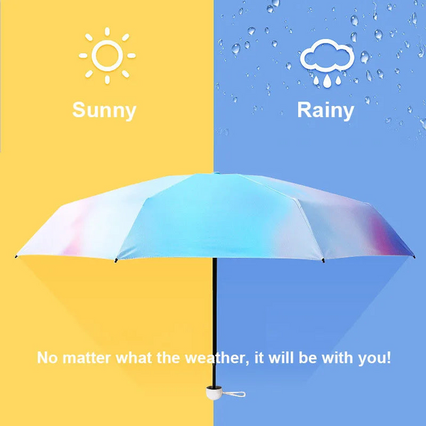 Colorful Gradient Mini Umbrella 8 Ribs Luxury Women Anti Uv Parasol 5 Folding Fashion Sunscreen Small Manual Umbrellas