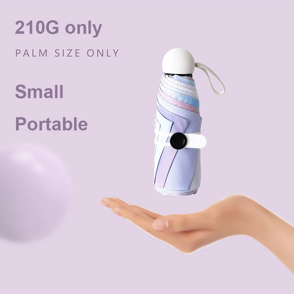 Colorful Gradient Mini Umbrella 8 Ribs Luxury Women Anti Uv Parasol 5 Folding Fashion Sunscreen Small Manual Umbrellas