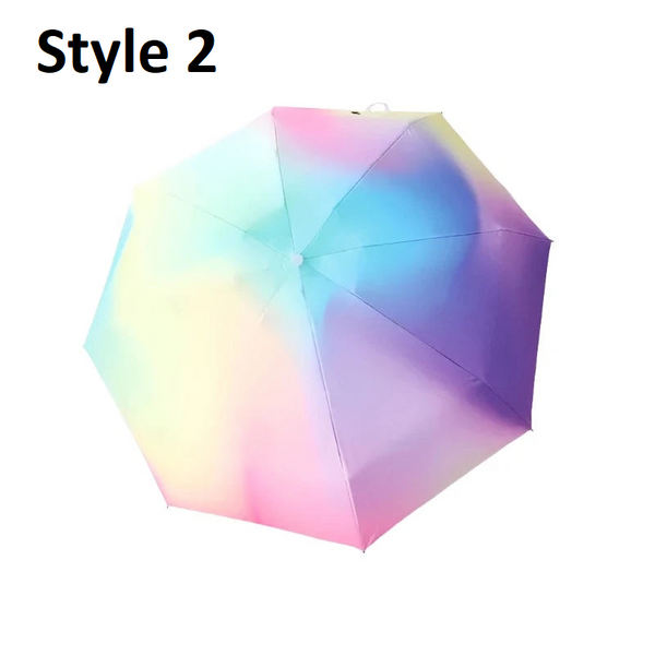 Colorful Gradient Mini Umbrella 8 Ribs Luxury Women Anti Uv Parasol 5 Folding Fashion Sunscreen Small Manual Umbrellas