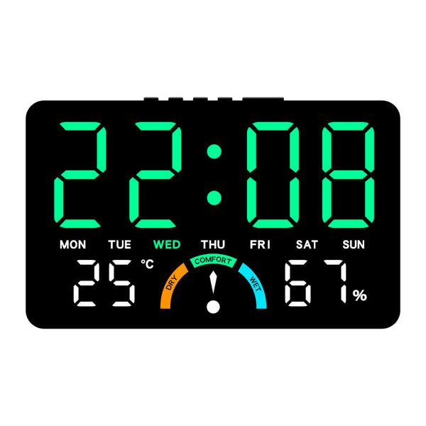 Digital Alarm Clock With Temperature & Humidity Display Dual Snooze Alarm Clocks & Clock Radios