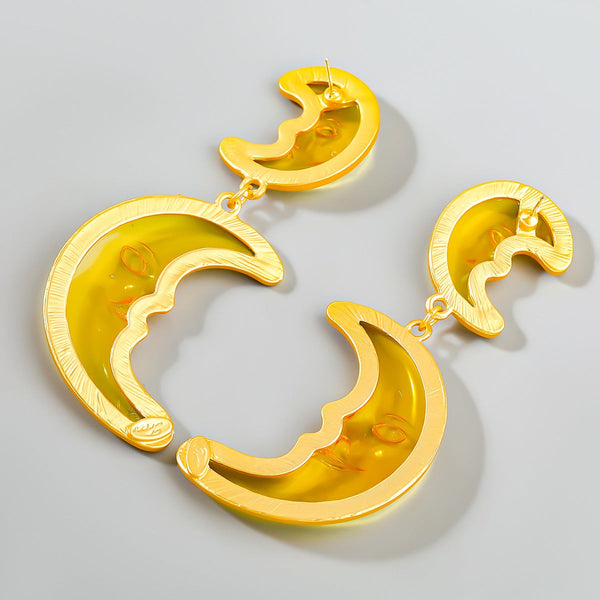 Veile Studios Alloy Resin Moon For Women Earrings
