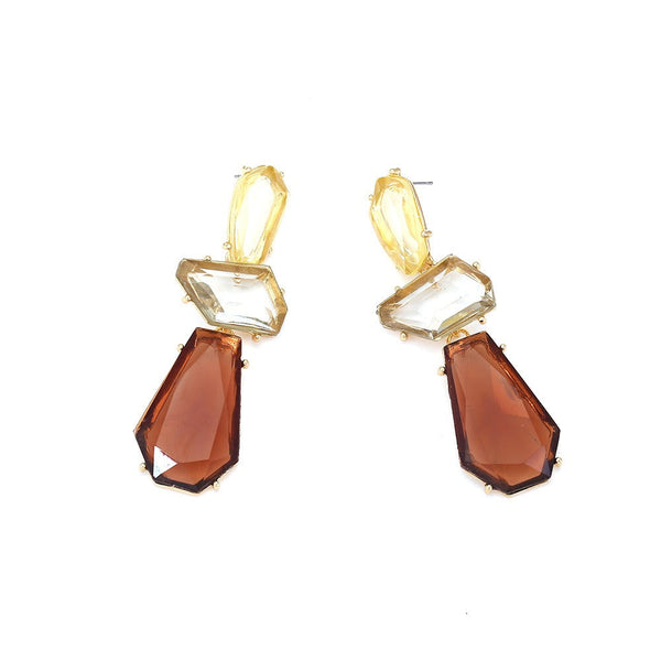 Veile Studios Retro Style Transparent Resin Irregular Geometric Women Jewelry Earrings