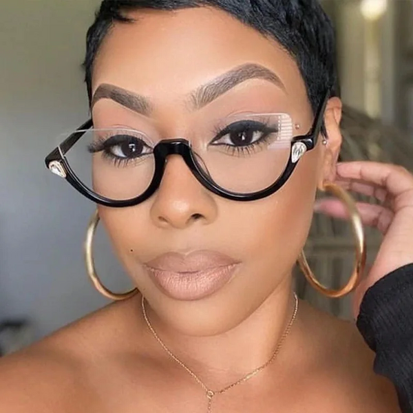 Transparent Cat Eye Prescription Glasses Frame Women Men Eyewear Optical Spectacle Diamond Clear Lens Eyeglasses Eyeglass Frames
