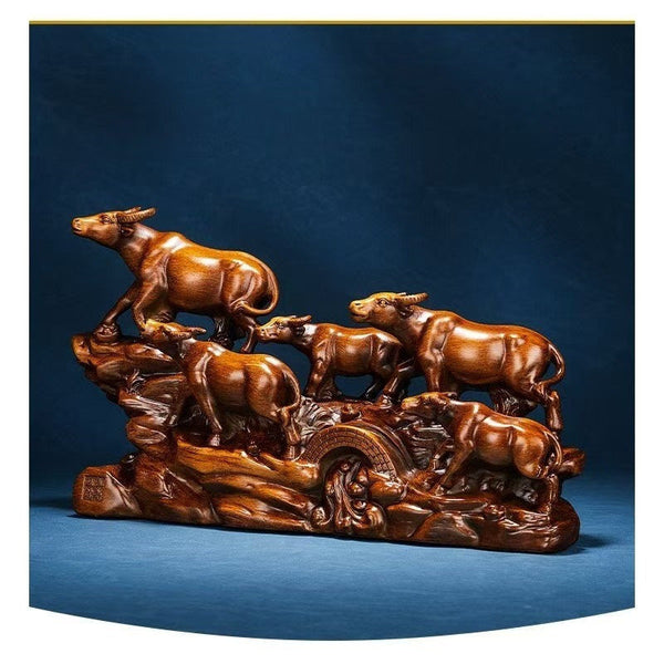 Decorations With The Five Bulls And Ox Qi Soaring Into Sky Zodiac Signs Home Living Room Wine Cabinet Sculptures & Figurines