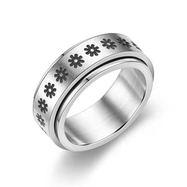 Veile Studios Stars And Moon Titanium Steel Ring Unisex Geometric Design Rings