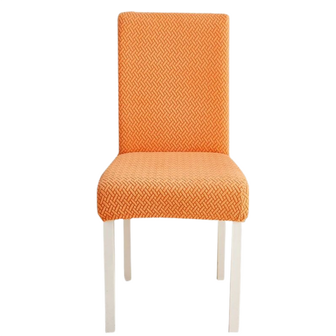 Chair Cover Orange Small Knitted Design Anti Dirt Elastic Material Slipcovers
