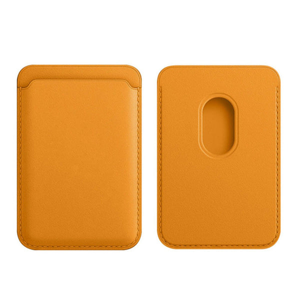 Magnetic Leather Card Holder Compact Slim Design Secure Solid Colour Wallets