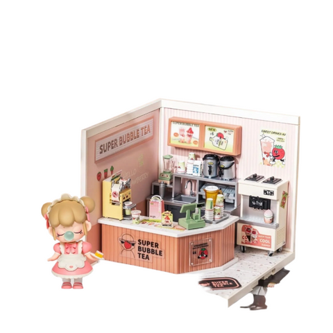 Robotime Diy Miniature Dollhouse Kits Super Creator Double Joy Bubble Tea Dw006 Puzzles